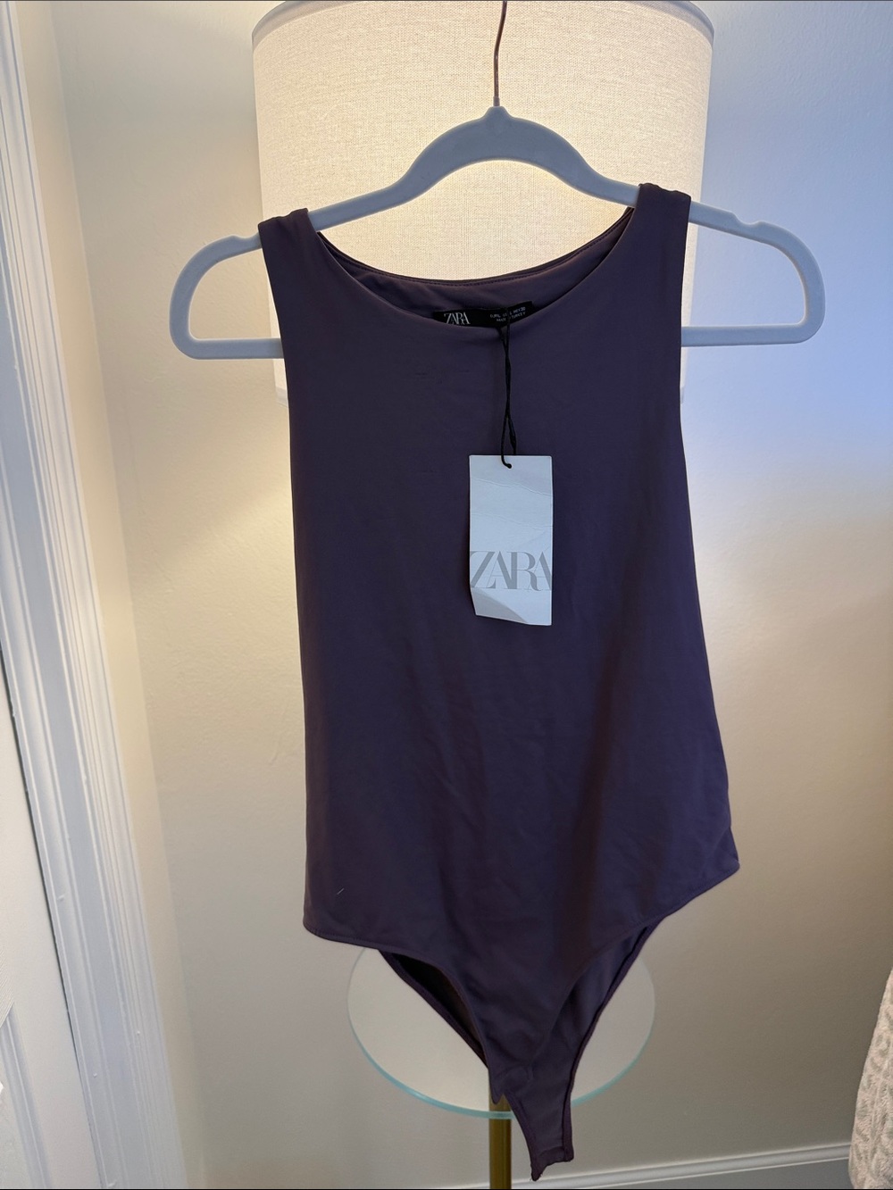 NEW* Zara Plum Sleeveless Bodysuit size L